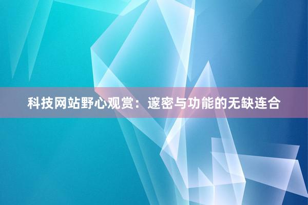 科技网站野心观赏：邃密与功能的无缺连合